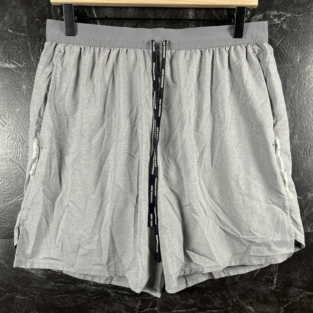 Nike Men's Grey Dri-Fit Running Shorts Large